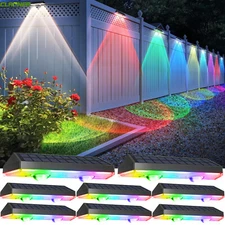 Solar Fence Lights Outdoor Dusk to Dawn LED Deck Garden Patio Wall Railing Lamps