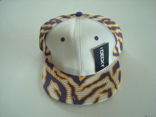 BLANK PLAIN ZUBAS - STYLE SNAKE ZEBRA SNAPBACK HAT CAP VINTAGE S2