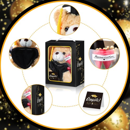 Seenelling 9 inches 2025 Graduation Plush Bear Graduation Gifts Set with Hear - Picture 4 of 6