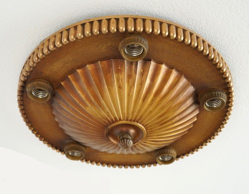 Victorian Round 5 Exposed Bulbs Ceiling Flush Mount Light - Picture 8 of 11