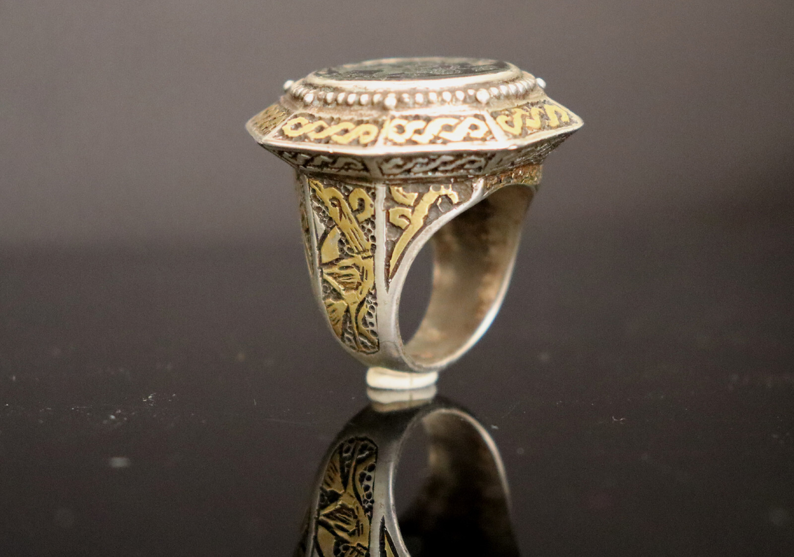 Orient Turkmen solid silver hematite signet ring … - image 19