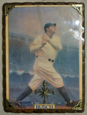 Vintage Wooden Busch Babe Ruth Baseball Clock