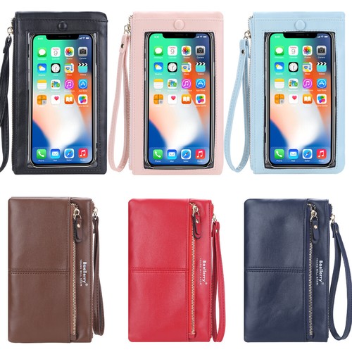 Women's Touch Screen Cell Phone Purse Wristlet Handbag Zip Clutch Small Handbags - Picture 2 of 29