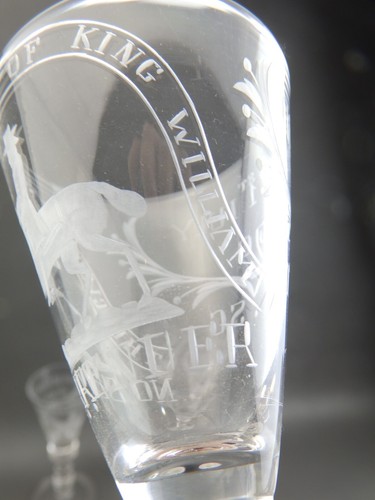 Set 6 King William on Horseback Battle of Boyne 1690 Engraved 6.25" Wine Glasses - Picture 6 of 11