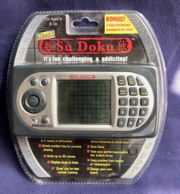 Super New Sudoku Handheld Game Maximo SDK-125-SK Electronic Puzzle Game Sealed