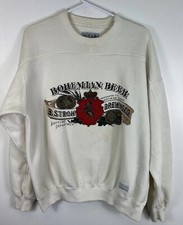 Vtg Strohs Brewing Co Bohemian Beer Sweatshirt Adult Size L Distressed Stained