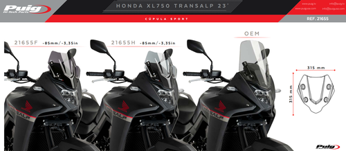 Deflector De Parabrisas Deportivo Puig Negro Opaco Honda XL750 Transalp 23-24 - Imagen 3 de 7