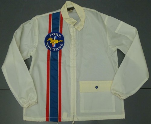 Vtg Men Ford Mustang White Racing 