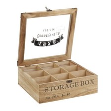 ToCi Teebox Holz 9 Fächer Teekiste Teedose Teebeutelbox Tee Dose Box Retro