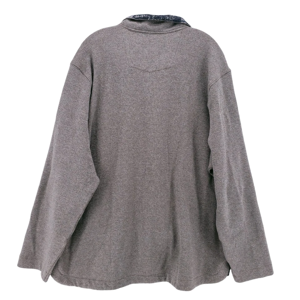 Pullover Robert Graham 1/4 Cremallera Marrón Moteado Tejido Dobladillo Redondeado Calce Clásico XXL Foto 4 de 4