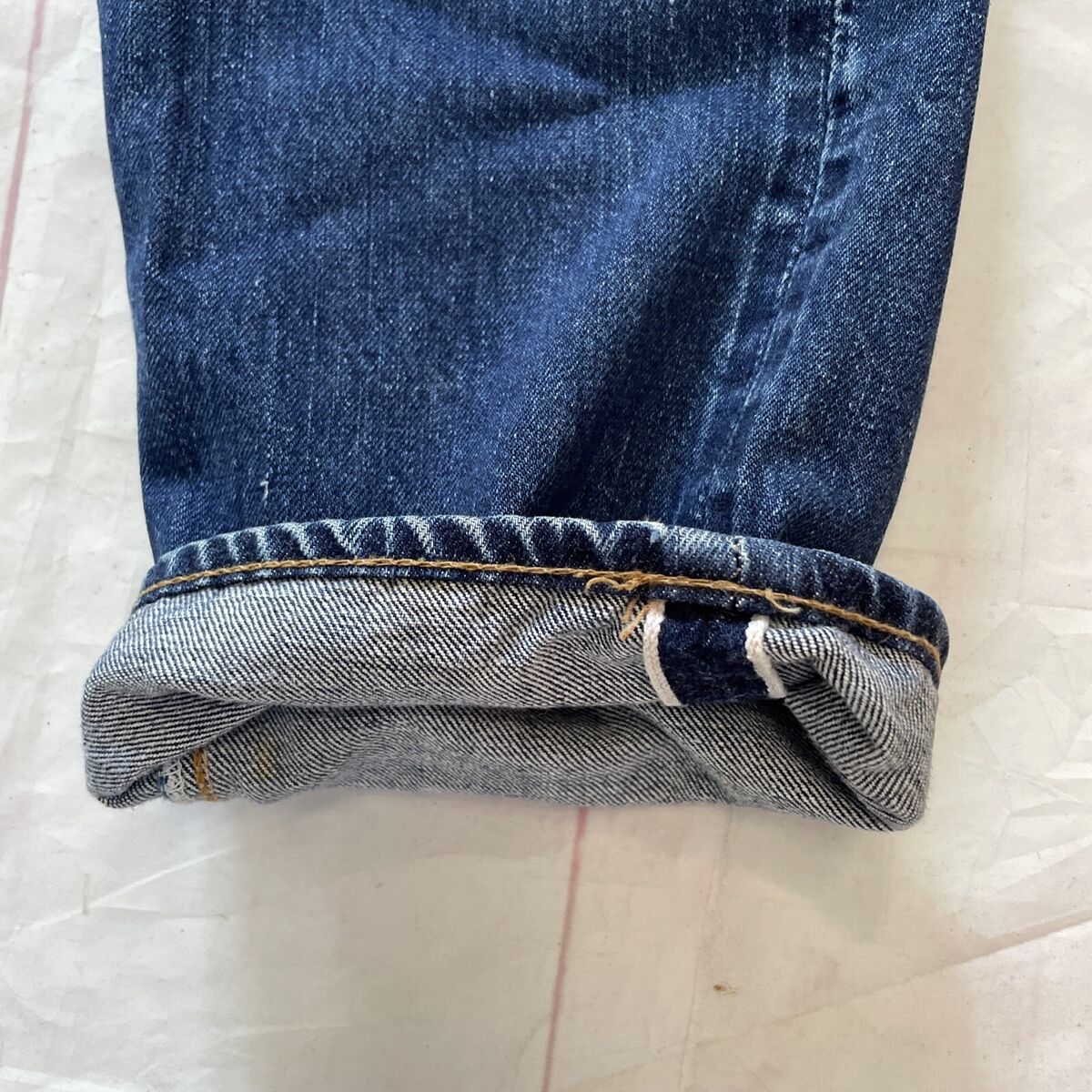 Vintage 1960s Levis 501 Big E Redline Selvedge Blue Denim Vintage 1960s Levis 501 Big E Redline Selvedge Blue Denim
