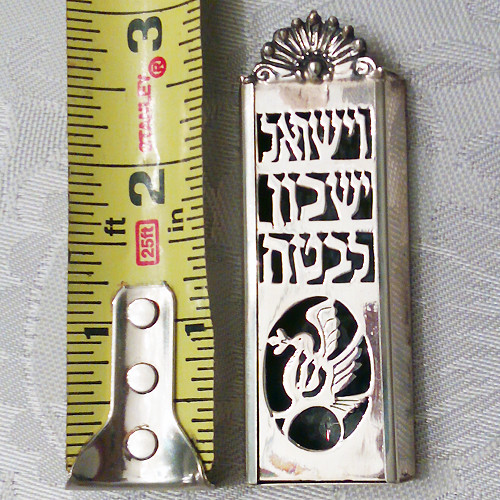 MEZUZAH or MEZUZA .925 STERLING SILVER Made Israel Vintage circa 1980 2