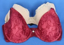 Natori Underwire Lined Demi Bra Lot of 2 Size 32D #D2699