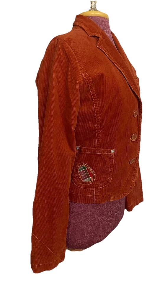 Chaqueta Blazer Picasso Jeans Para Mujer Pana Naranja Talla L Foto 3 de 4