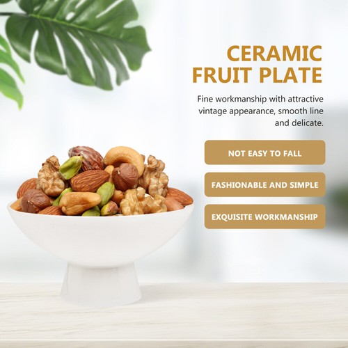 Delicate Ceramic Smooth Edges Footed Ice Cream Cup Tall Fruit Bowl Pudding Dish - Picture 2 of 12