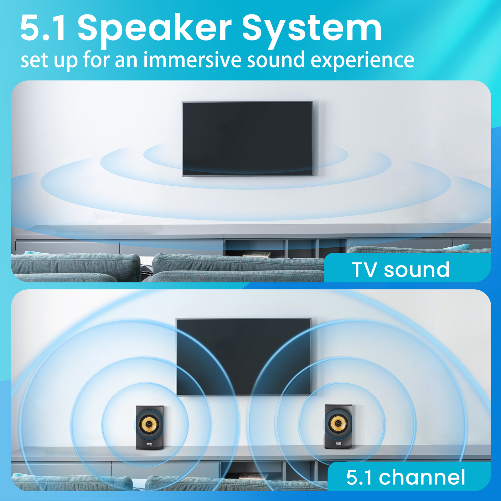 Acoustic Audio Home Theater Bluetooth Speaker System with FM
