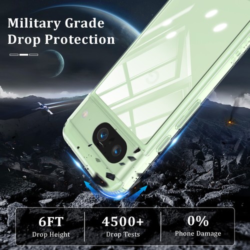 For Google Pixel 8 Pro Clear Case Shockproof Hybrid TPU Cover/Screen Protector - Picture 11 of 14
