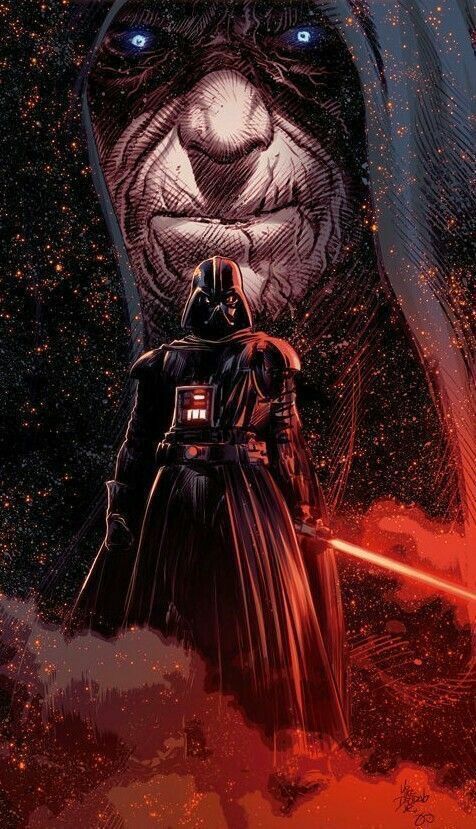 Toile Star Wars Vador et Sidius 50x70 cm comme cadeau pour fan