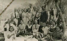 #35885 AGIOS IOANNIS Greece 28.8.1938. Excursionists. Photo PC size RPPC