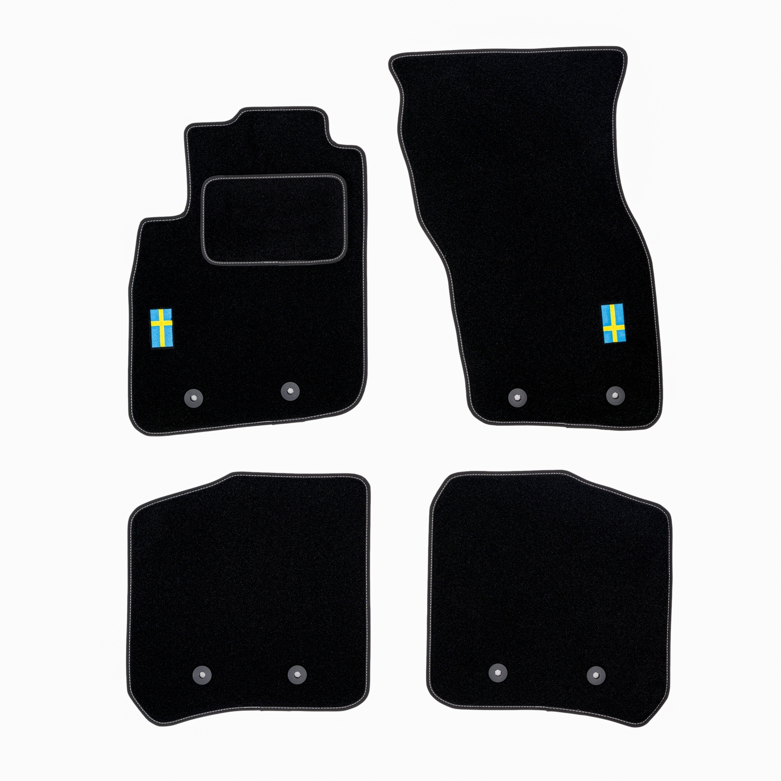 Tapis de sol velours avec logo Suède pour Volvo V40 1995-2004