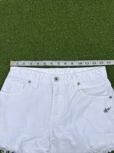 Used Womens A Bathing Ape White Denim Short Pants Size Small 26 - Picture 7 of 20