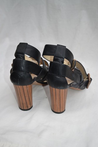 JIMMY CHOO AUTH $999 Women's Black Leather Maya Sandals Size 36 - Picture 7 of 9