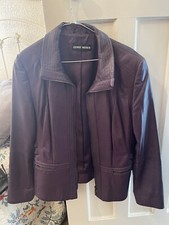 Gerry Weber Purple Leather Jacket Size 12/14