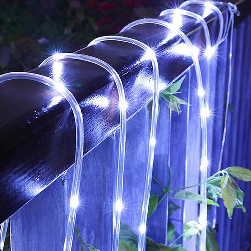 12M 100 LED Solar Seil Röhre Schnur Fee Lichter Streifen Wasserdicht Outdoor Garten - Bild 12 von 19