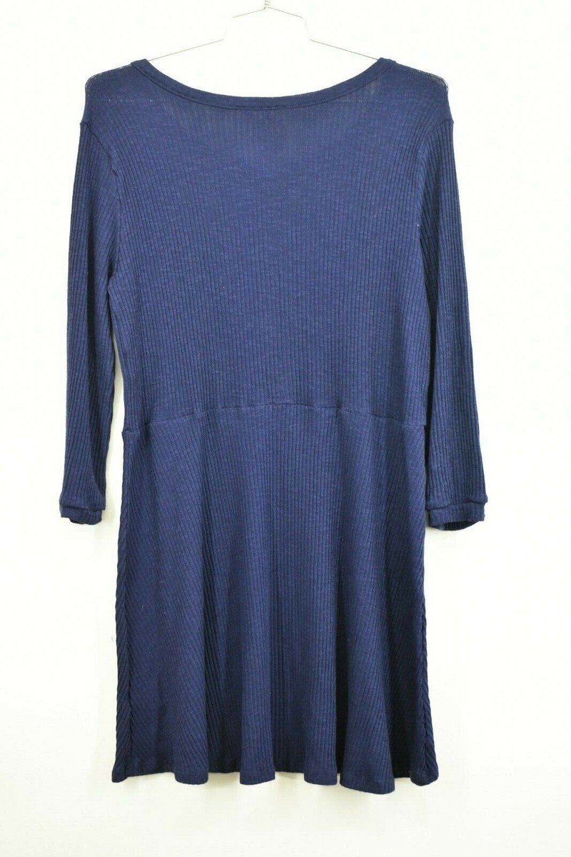NWT Blu Pepper Womens Long Sleeve Babydoll Dress Navy Size L NWT Blu Pepper Womens Long Sleeve Babydoll Dress Navy Size L
