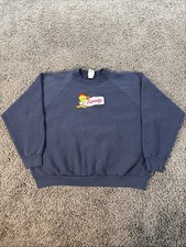 Vtg Looney Tunes Sweatshirt Mens XL Blue Crewneck Tweety Bird Embroidered 90s