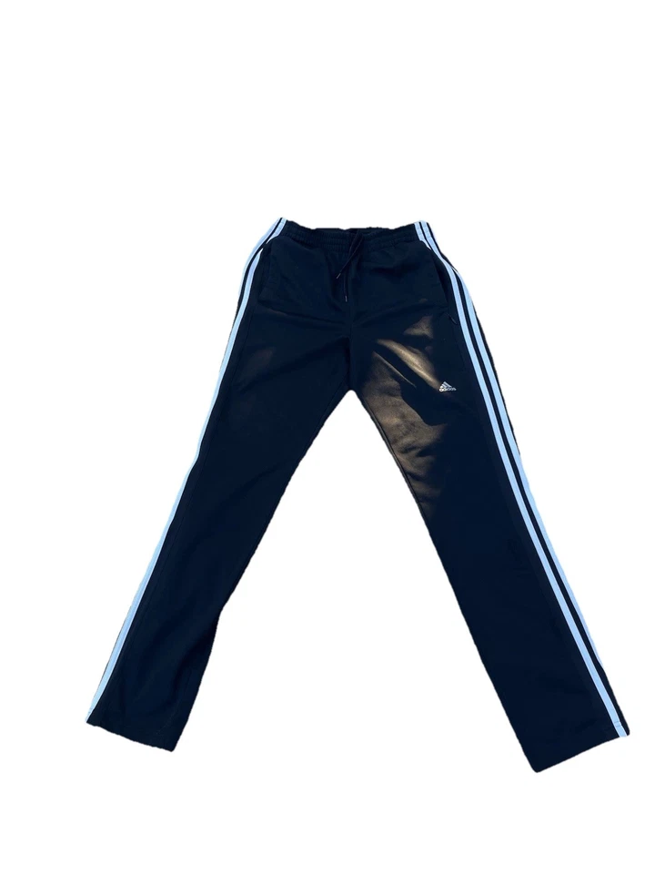 Y2K Adidas Pants Mens Size Medium Black & White Running Track Joggers Flared - Image 2 of 4