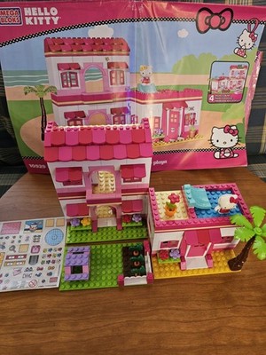 MEGA BLOKS Hello Kitty Beach House 10929 Missing 5 Pieces Retired 2013 READ 