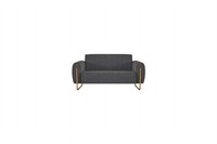 Stoffsofa Grau Einfarbig Arbeitszimmer 2-Sitzer Edelstahl Modern Design