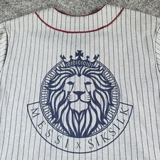 Sik Silk x Lionel Messi Jersey Men's Large Grey Striped Lion Logo Soccer Futbol