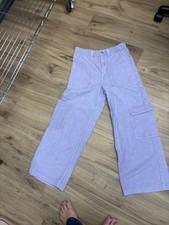 Zara Lilac Purple Girls Youth Corduroy Wide Leg Pants Size 13/14