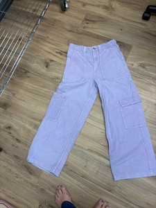 Zara Lilac Purple Girls Youth Corduroy Wide Leg Pants Size 13/14
