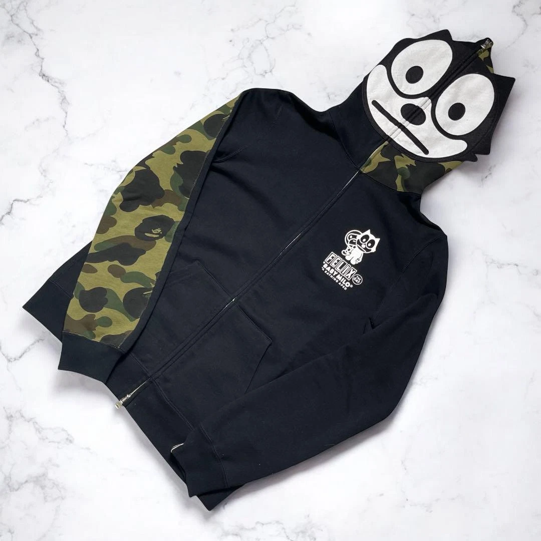 A BATHING APE (BAPE) Felpa con cappuccio collaborazione A BATHING APE FELIX THE CAT