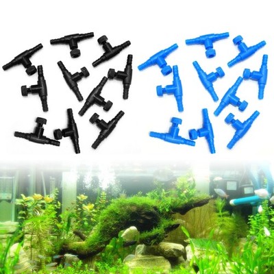 10 Pieces Aquarium Control Valves Air Pump Two Way Plastic Air Flow Regulator
