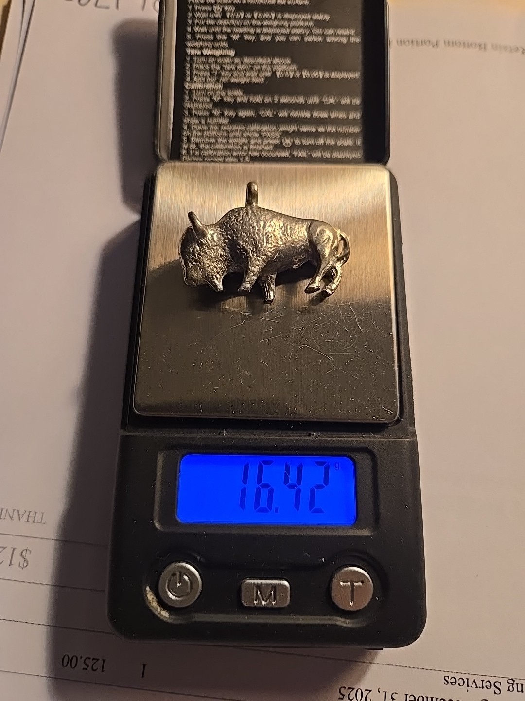 Solid Silver Buffalo Charm - image 6