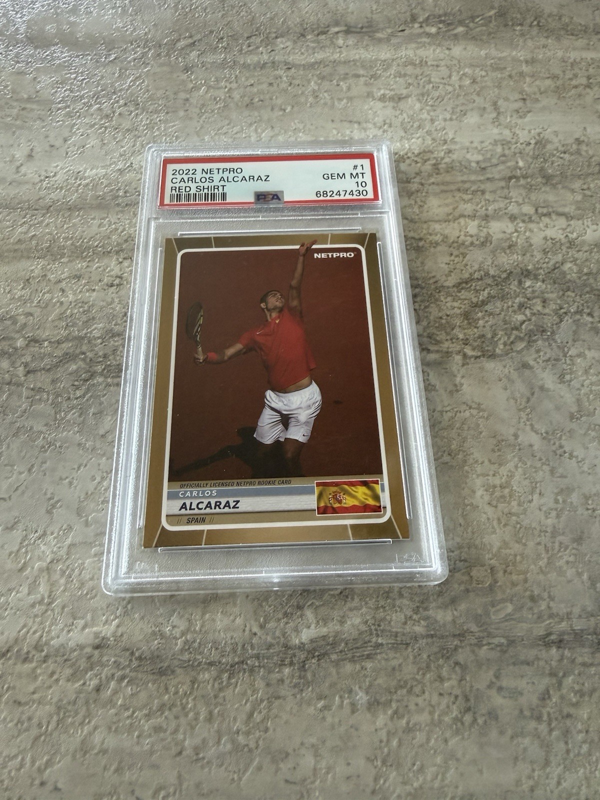 2022 NETPRO #1 CARLOS ALCARAZ RED SHIRT ROOKIE RC /2000 PSA 10 GEM MINT RARE