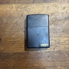 Zippo Matte Black Lighter Bradford Pa Made In USA Date Code J 17 Butane Insert