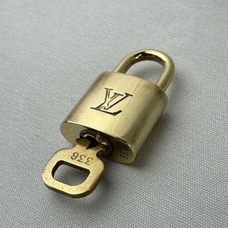 Louis Vuitton LV Padlock and Key Set #336 Gold Brass Authentic From Japan