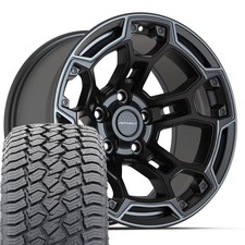 Set4 Defiant Df03 17x9 Charcoal Rims 26570r17 At Tires 5x127 -12et