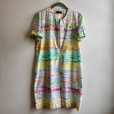 Brioni Roma Women's Vintage Italian Abstract Pastel dress 70's 80's