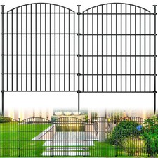 10 Panels Garden Fence Dog Fence Outdoor for Yard, 32in H x 23.6ft L Rustproo...