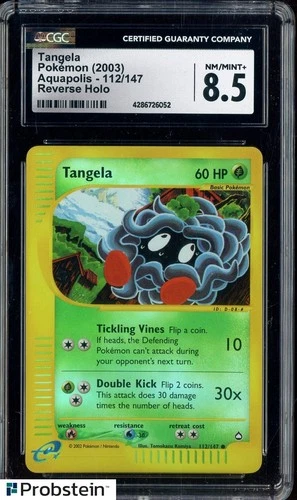 2003 Pokemon Aquapolis Reverse Holo #112 Tangela CGC 8.5 NM-MT+