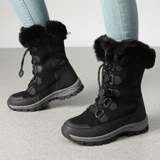 Women Cold Winter Warm Lined Snow Boots Water...