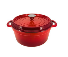 Red Enameled Cast Iron Dutch Oven Pot with Lid | Oven Safe | Heavy Duty