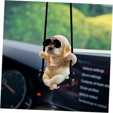 Floruit Labrador Retriever Car Mirror Hanging Accessories Cute Swinging Yellow