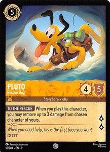 Pluto Rescue Dog 16/204 Fabled Disney Lorcana 020403